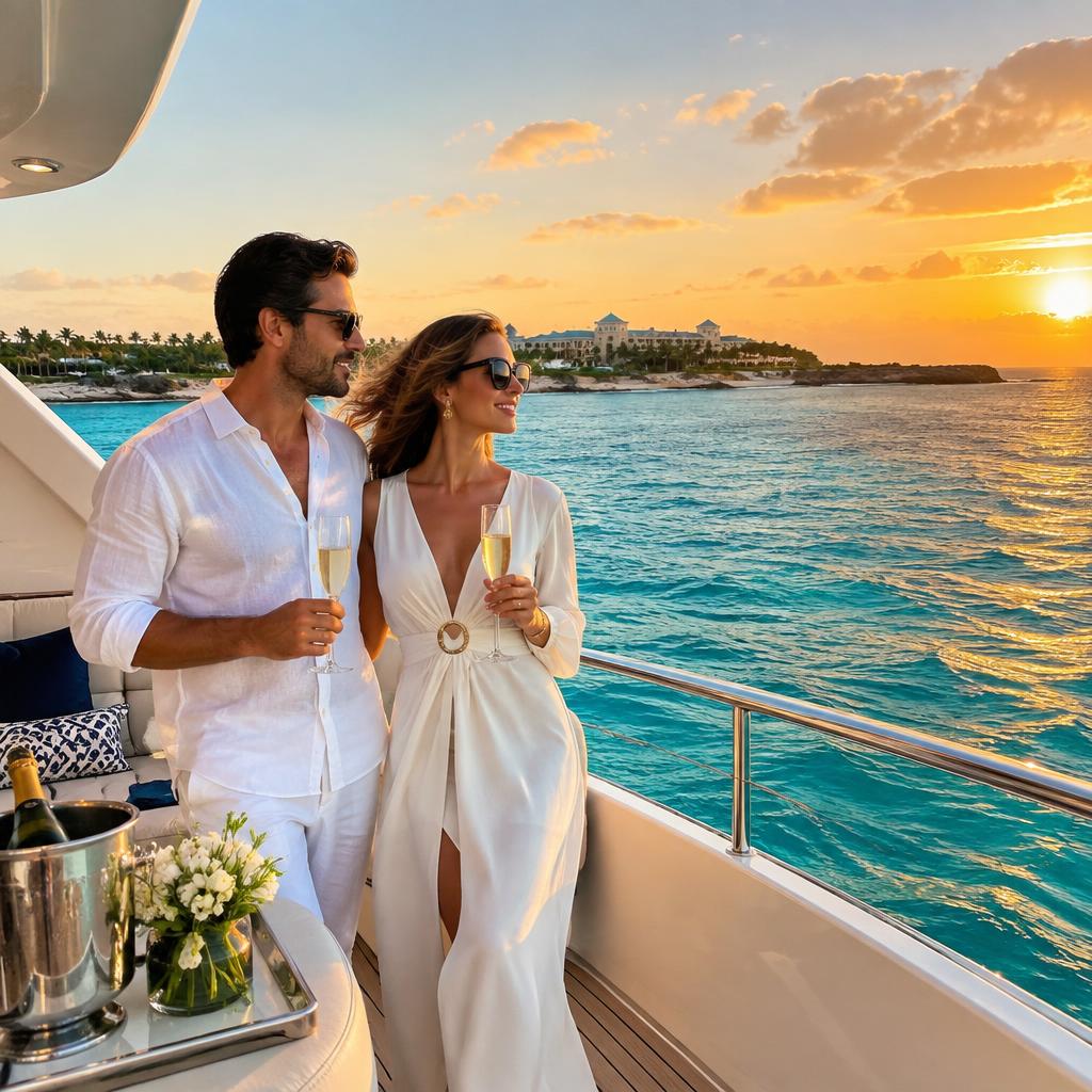 VIP experience on a yacht at sunset